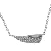 925 Sterling Silver Rhodium Plated Angel Wing with Cubic Zirconia Stones Neckles  - CH-1045-N