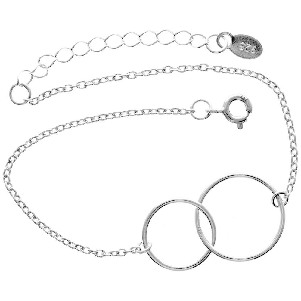 925 Sterling Silver Rhodium Plated  Karma Bracelet - PA-2100-B