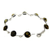 925 Sterling Silver & Baltic Amber Classic Link Bracelet 19 cm - 2092