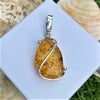 Load image into Gallery viewer, 925 Sterling Silver &amp; Genuine Cognac Baltic Amber Exlusive Unique Pendant - PD2277