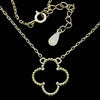 925 Sterling Silver Gold Plated Black Clover Neckles  -CH-1107-GP-N