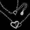 Load image into Gallery viewer, 925 Sterling Silver Rhodium Plated  Love Heart with Cubic Zirconia Stones  Neckles  -CH-1043-N