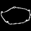 925 Sterling Silver Rhodium Ball Bracelet - SING01-35-B-19