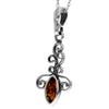 Load image into Gallery viewer, 925 Sterling Silver &amp; Genuine Baltic Amber Classic Marquise Pendant - 303