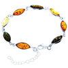 925 Sterling Silver & Genuine Baltic Amber Bracelet 19 cm + 5 cm - 3345