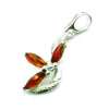 925 Sterling Silver & Genuine Baltic Amber Modern Pendant - 365