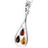 Load image into Gallery viewer, 925 Sterling Silver &amp; Genuine Baltic Amber 3 Stone Teardrop Classic Pendant - 397