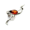 Modern design Baltic Amber Brooch - 4023 - SilverAmberJewellery