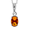 925 Sterling Silver & Genuine Baltic Amber Classic Small Pendant - 488