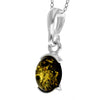 925 Sterling Silver & Genuine Baltic Amber Classic Small Pendant - 488