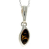 925 Sterling Silver & Genuine Baltic Amber Classic Pendant - 558