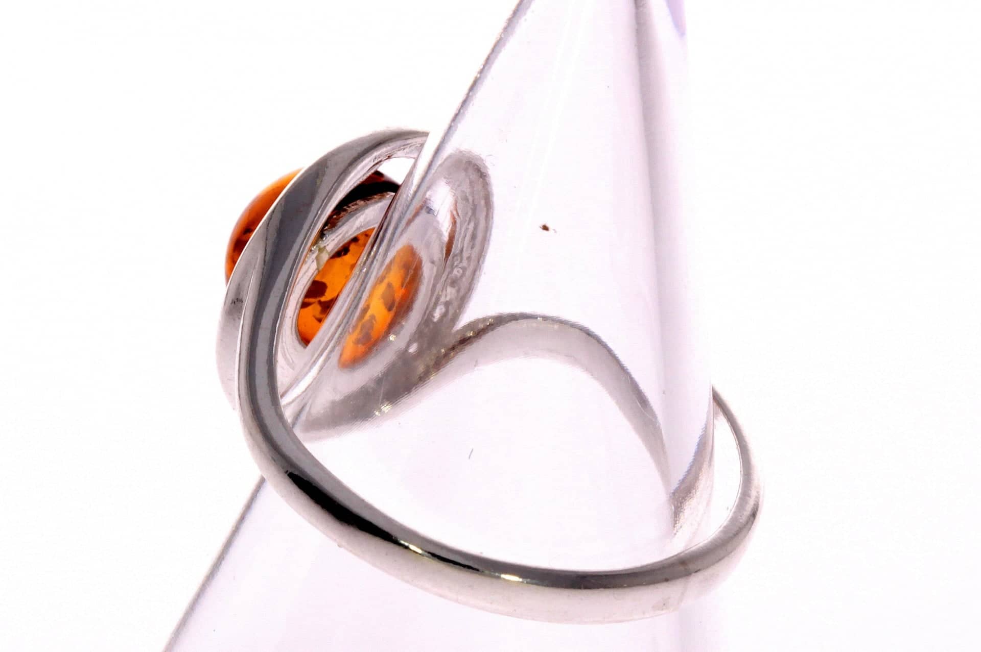 925 Sterling Silver & Baltic Amber Modern Designer Ring - GL700