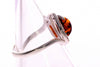 925 Sterling Silver & Baltic Amber Modern Designer Ring - GL700