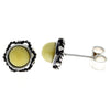 925 Sterling Silver & Genuine Baltic Amber Classic Round Studs Earrings - 5940
