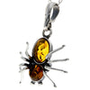 925 Sterling Silver & Baltic Amber Spider Pendant - 598