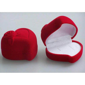 Luxury High Quality White Velvet Ring Box FJ11 - Red