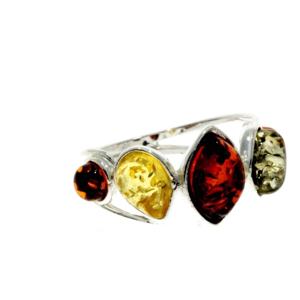 925 Sterling Silver & Baltic Amber Classic Ring - M722