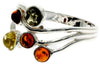 925 Sterling Silver & Baltic Amber Modern Ring - M716