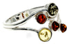 925 Sterling Silver & Baltic Amber Modern Ring - M716
