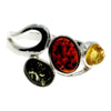 925 Sterling Silver & Baltic Amber Modern Ring - M719