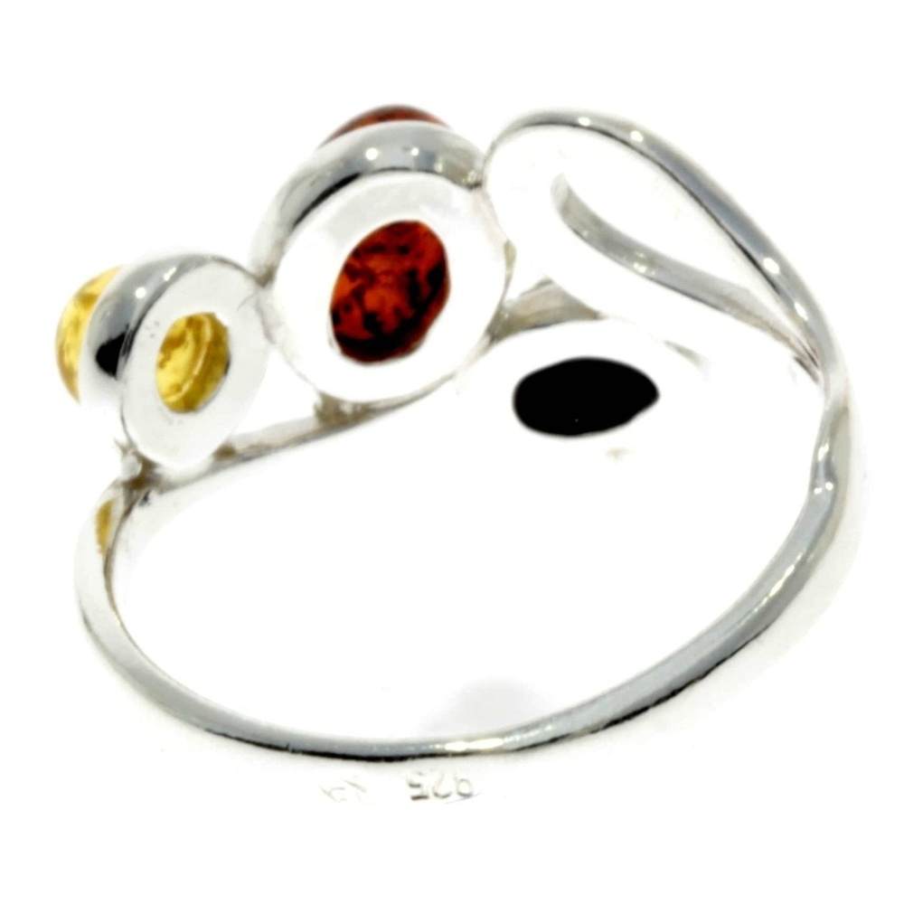 925 Sterling Silver & Baltic Amber Modern Ring - M719