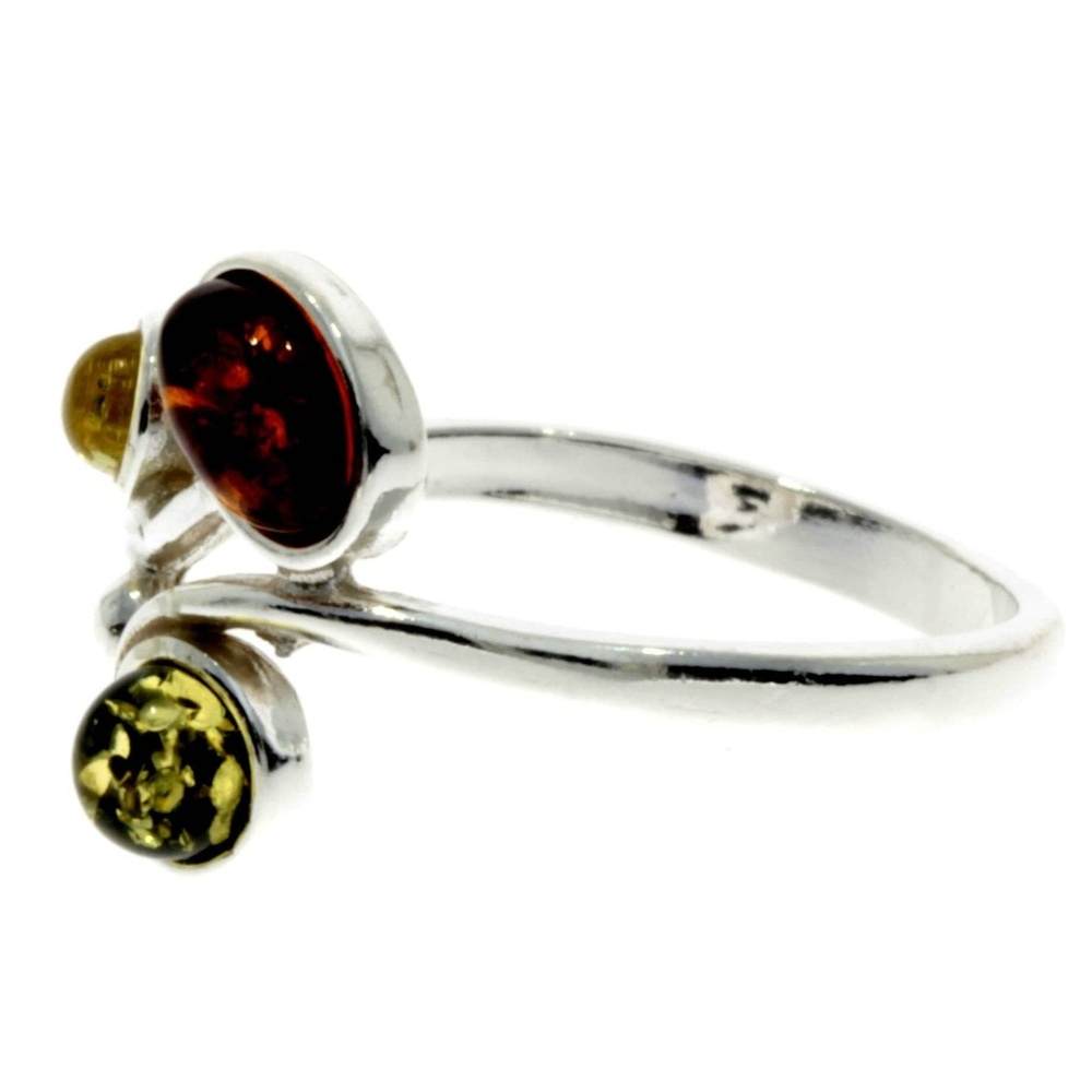 925 Sterling Silver & Baltic Amber Modern Ring - M720