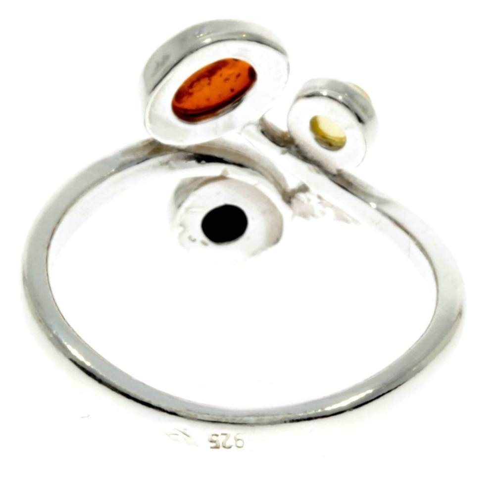 925 Sterling Silver & Baltic Amber Modern Ring - M720