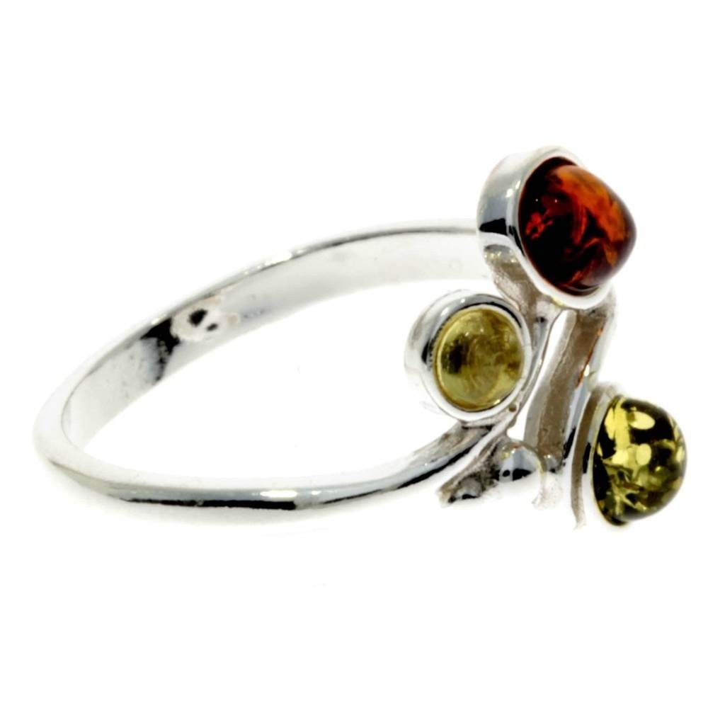 925 Sterling Silver & Baltic Amber Modern Ring - M720