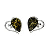 925 Sterling Silver & Baltic Amber Heart Studs Earrings - M194