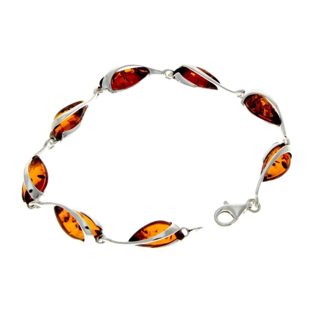 Beautiful Designer Silver Bracelet set with Baltic Amber - GL501