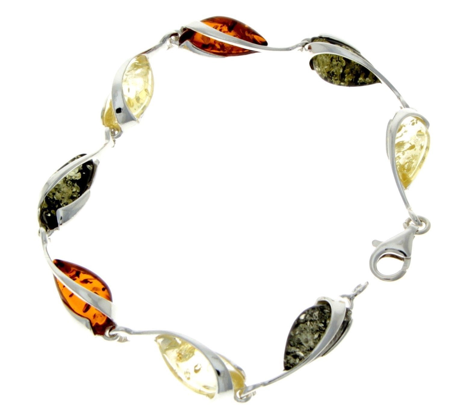 Beautiful Designer Silver Bracelet set with Baltic Amber - GL501