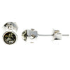 925 Sterling Silver & Baltic Amber Modern Heart Studs Earrings - GL169