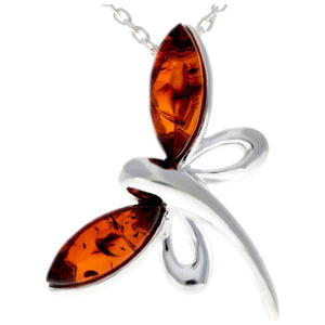 925 Sterling Silver Butterfly with Baltic Amber - GL362