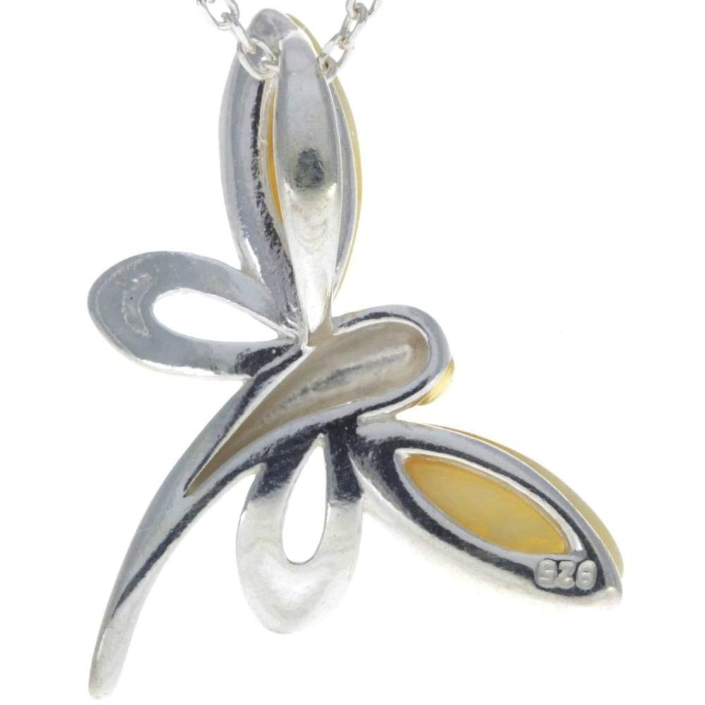 925 Sterling Silver Butterfly with Baltic Amber - GL362