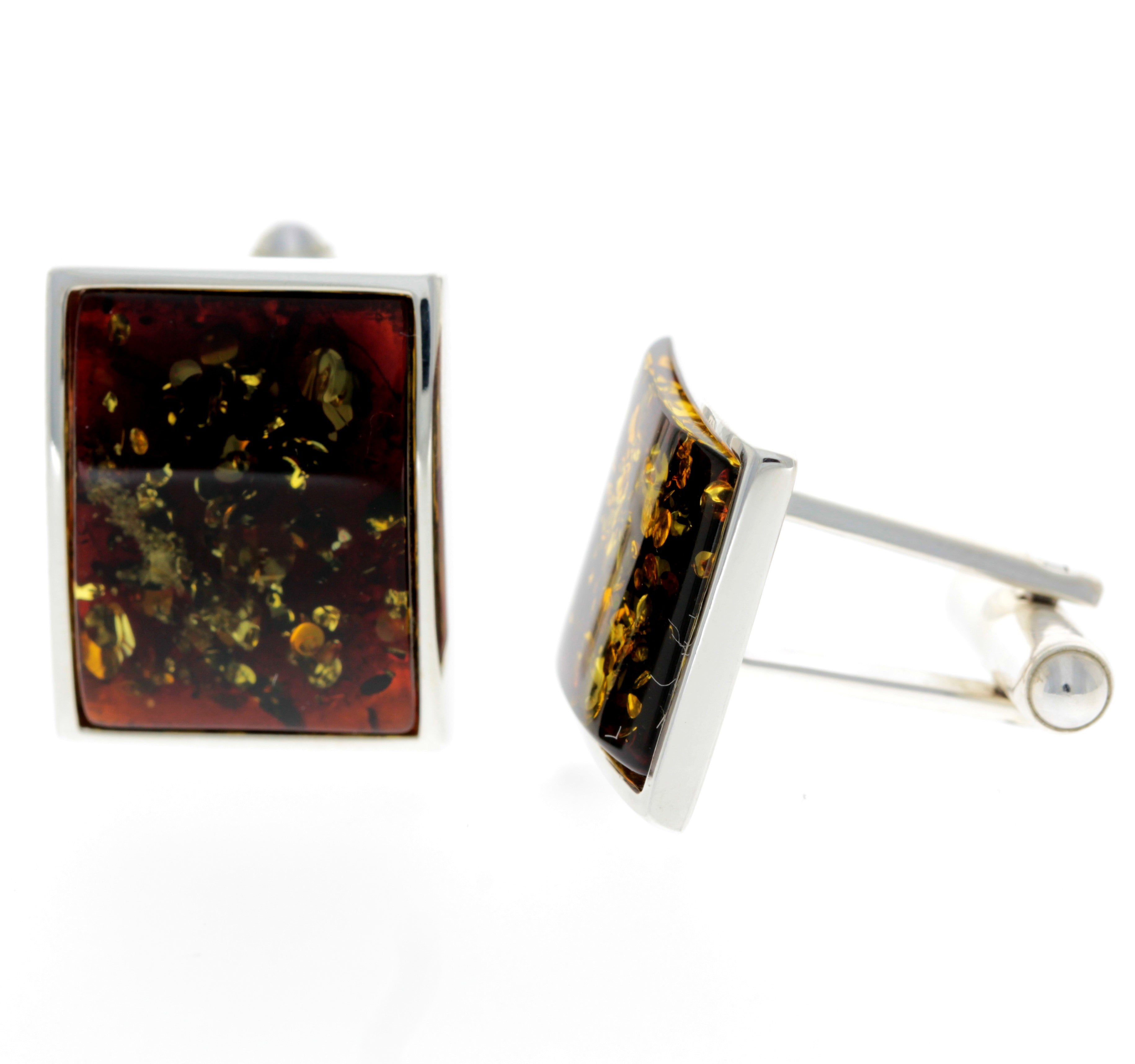 925 Sterling Silver & Baltic Amber Classic Cufflinks - AAC004