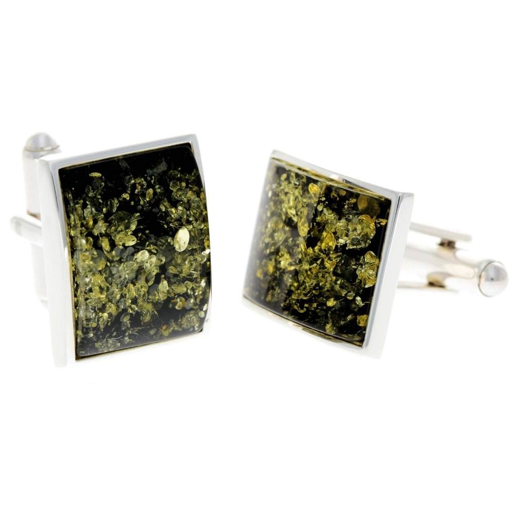 925 Sterling Silver & Baltic Amber Classic Cufflinks - AAC004