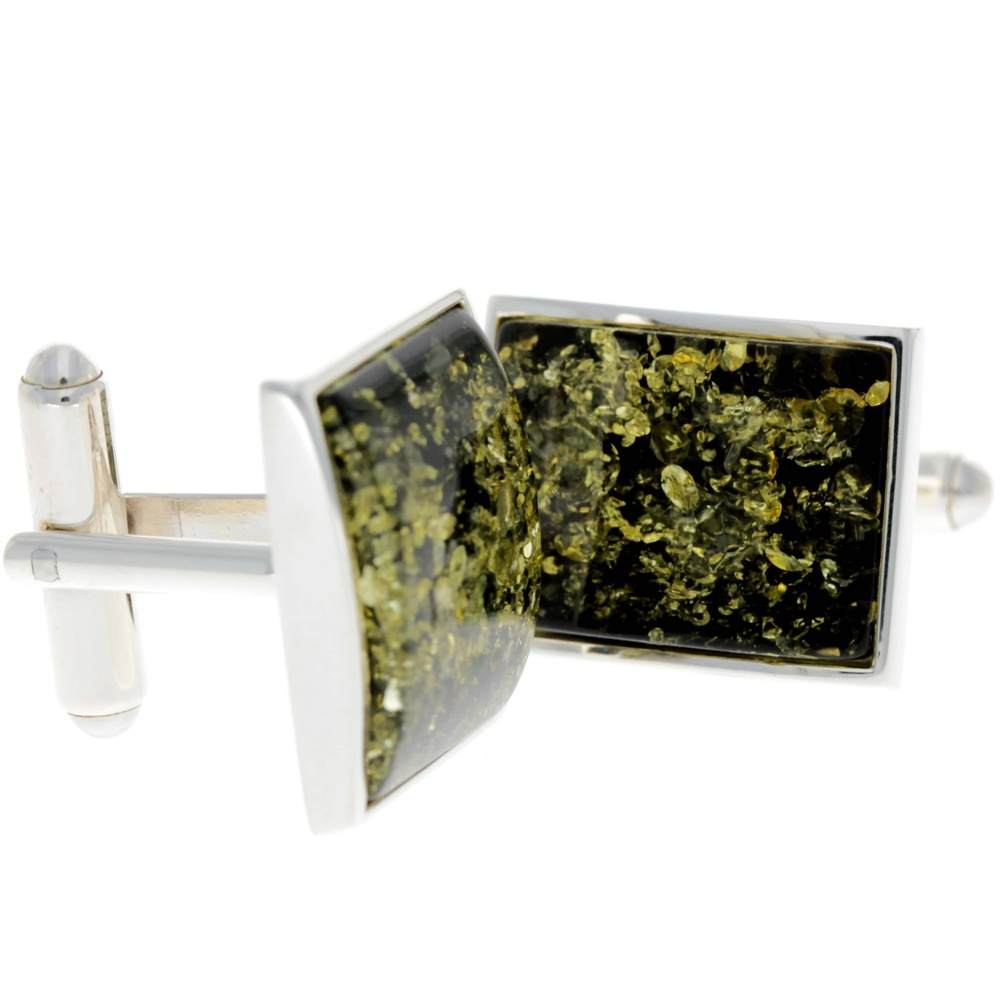 925 Sterling Silver & Baltic Amber Classic Cufflinks - AAC004