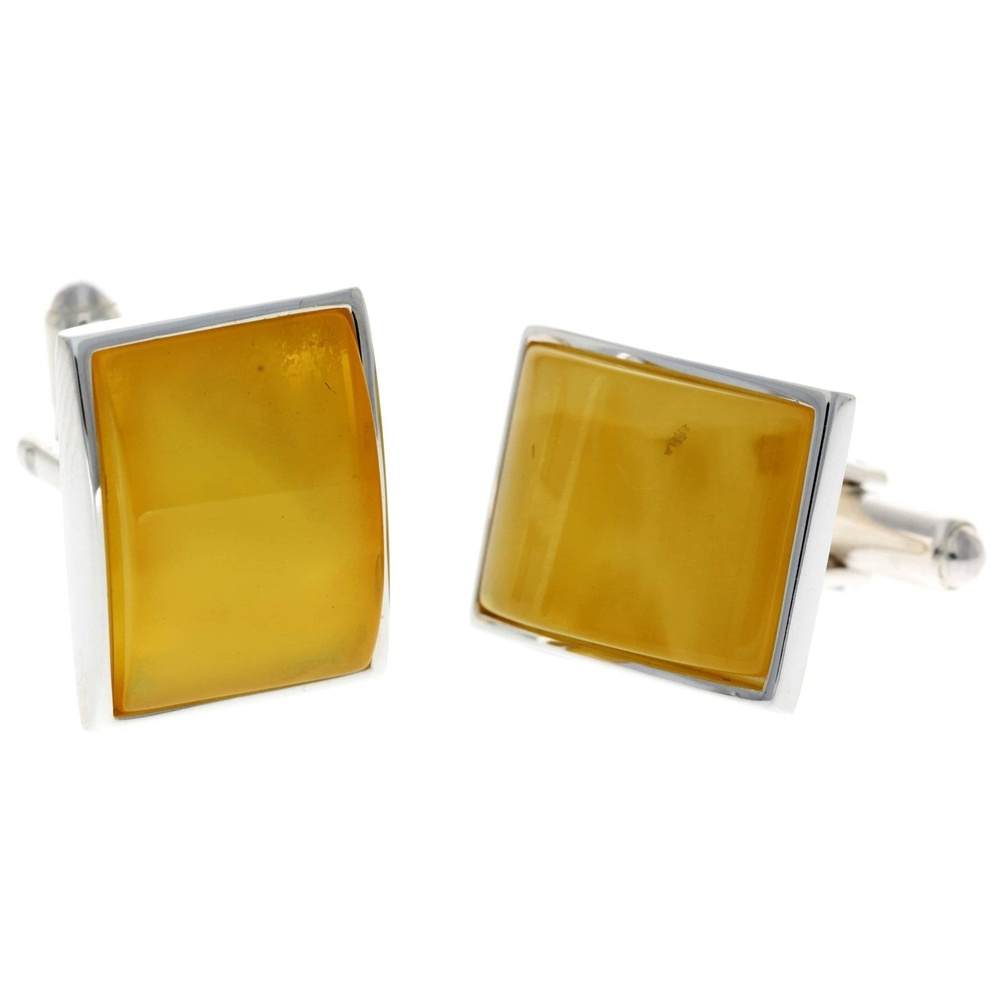 925 Sterling Silver & Baltic Amber Classic Cufflinks - AAC004