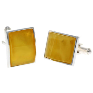 925 Sterling Silver & Baltic Amber Classic Cufflinks - AAC004