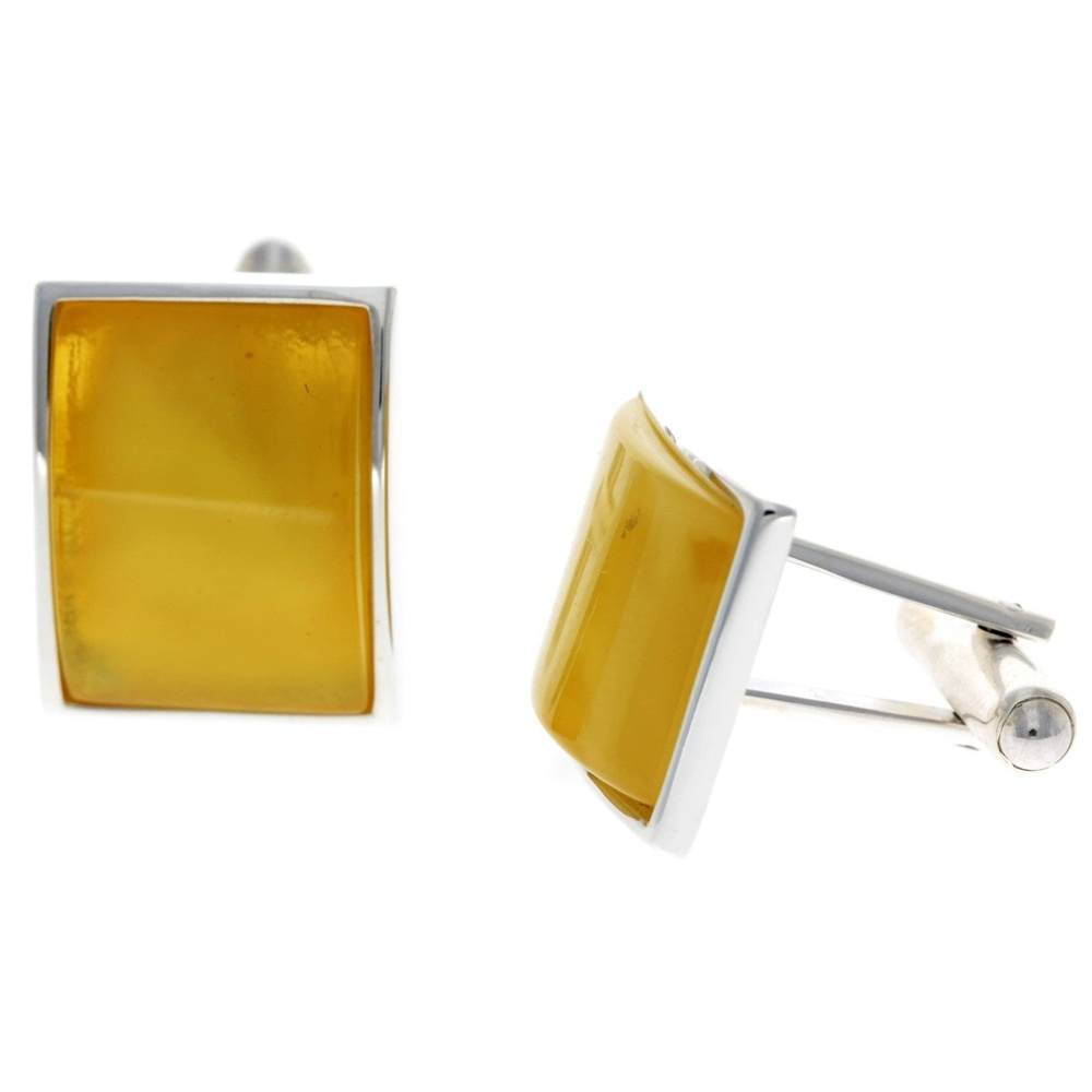 925 Sterling Silver & Baltic Amber Classic Cufflinks - AAC004