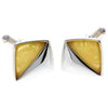 925 Sterling Silver & Baltic Amber Modern Cufflinks - AAC003