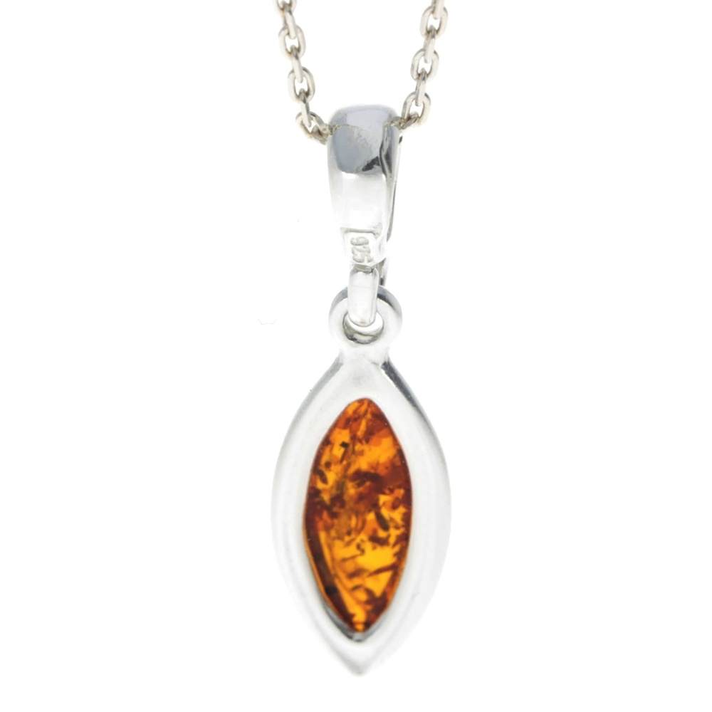 925 Sterling Silver & Baltic Amber Classic Pendant - K334