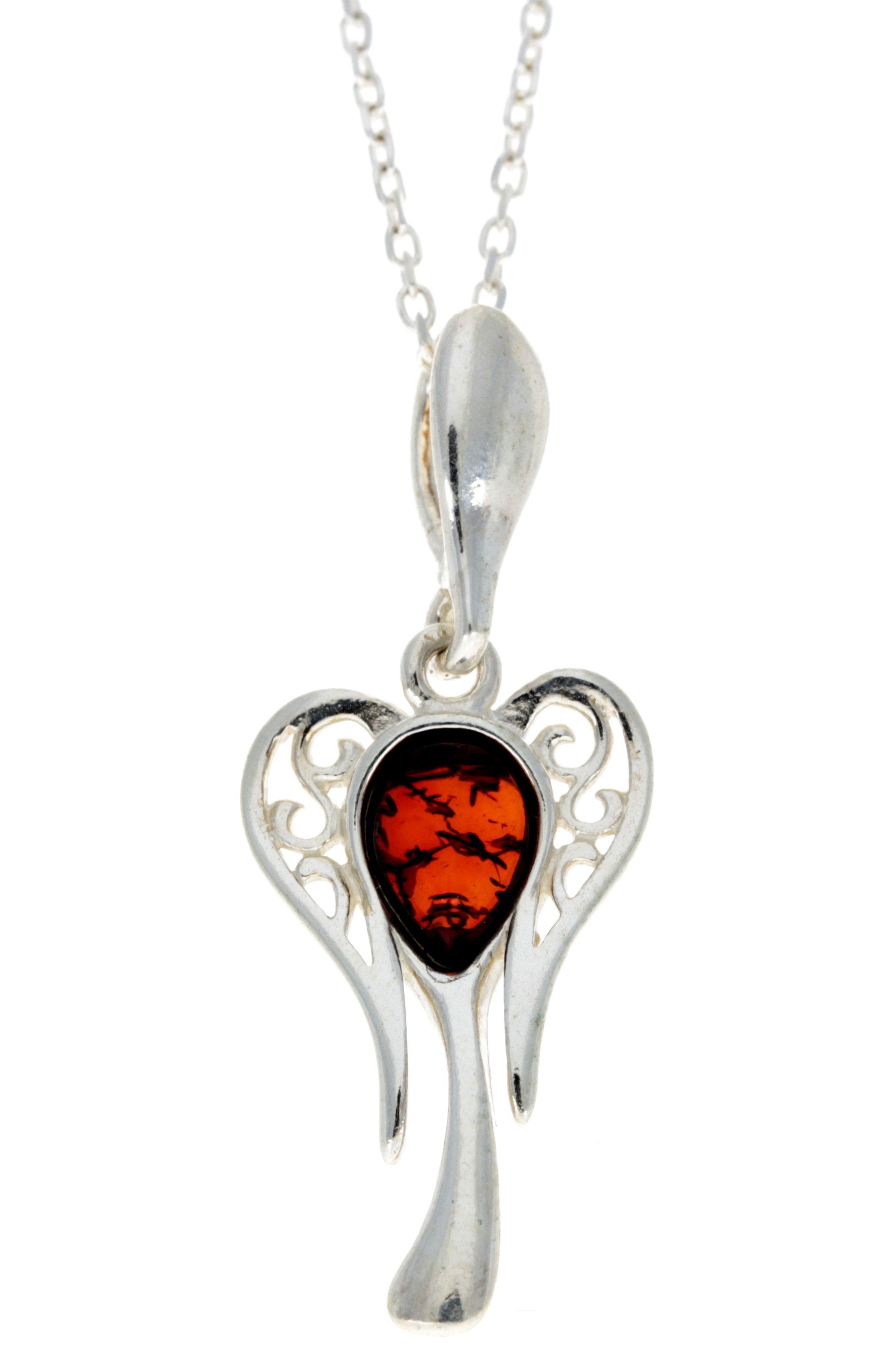 925 Sterling Silver Lucky Angel with Baltic Amber - GL383
