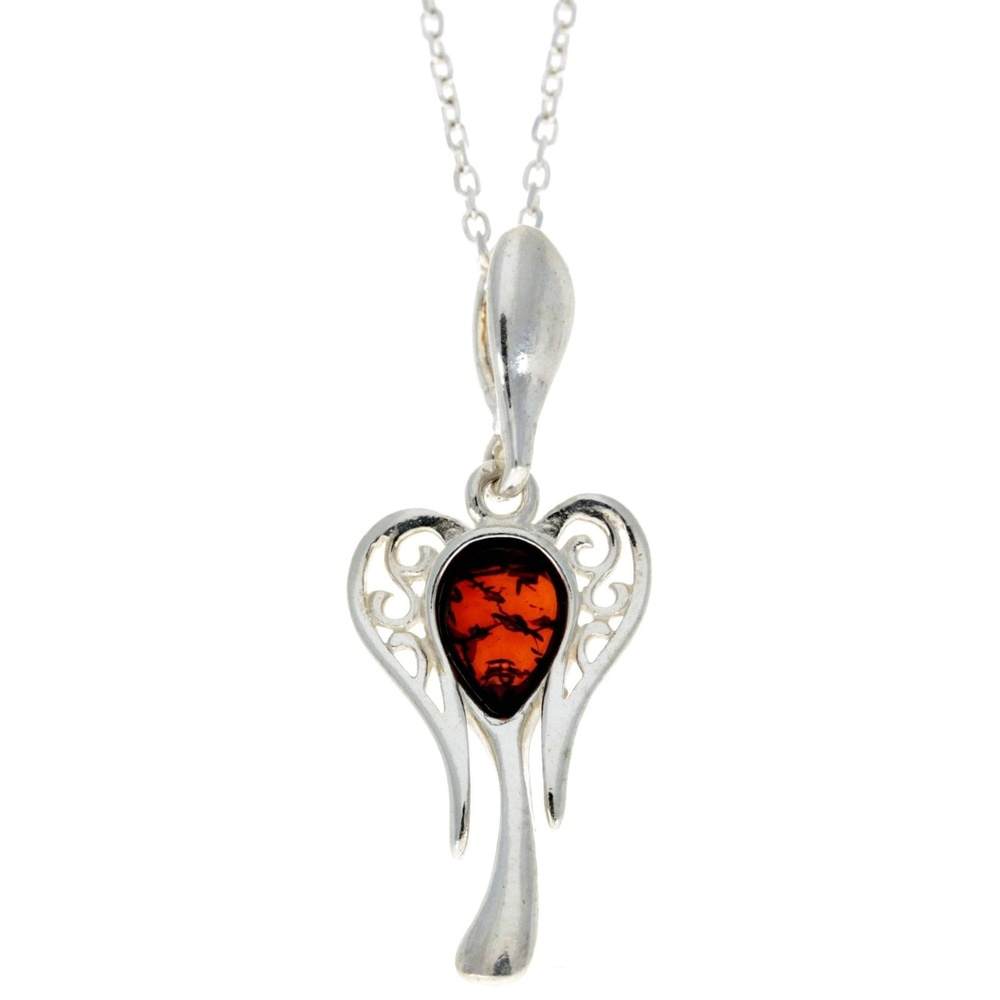 925 Sterling Silver Lucky Angel with Baltic Amber - GL383