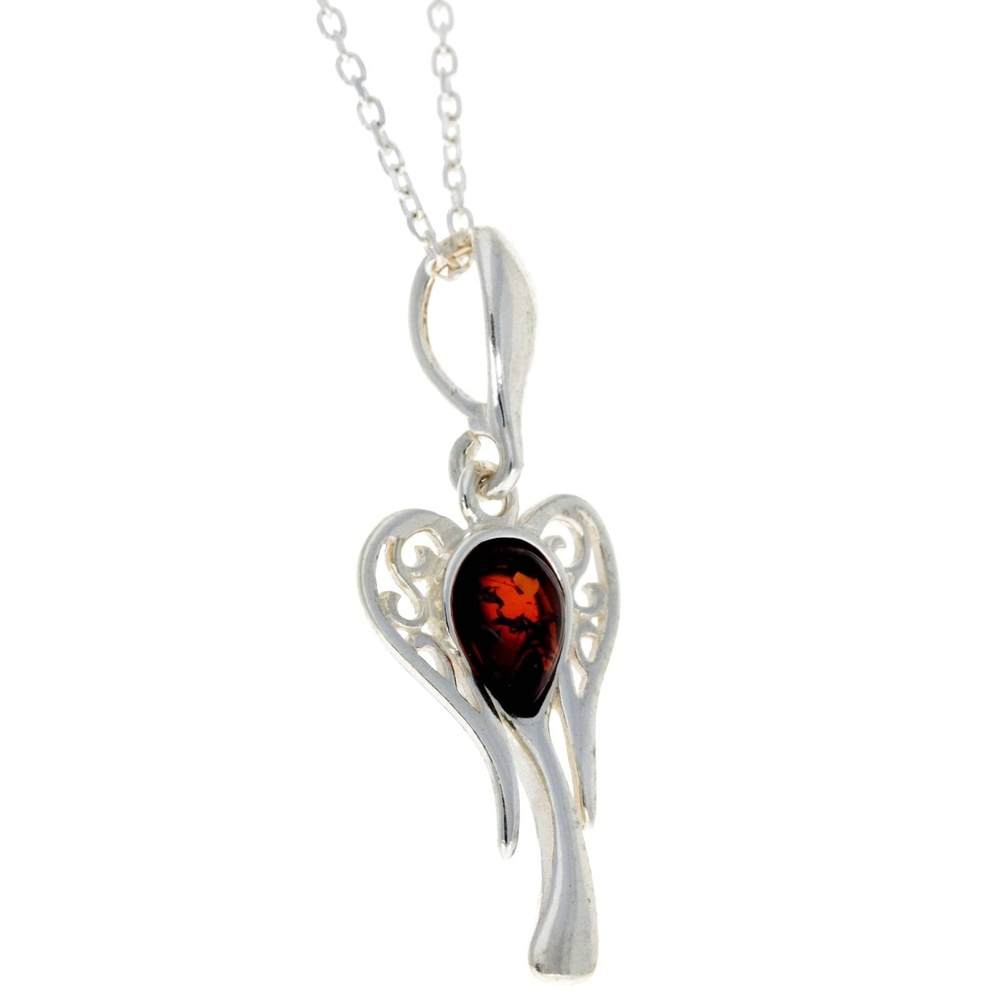 925 Sterling Silver Lucky Angel with Baltic Amber - GL383