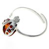 Load image into Gallery viewer, 925 Sterling Silver &amp; Baltic Amber Ladybird Adjustable Ring - GL491A