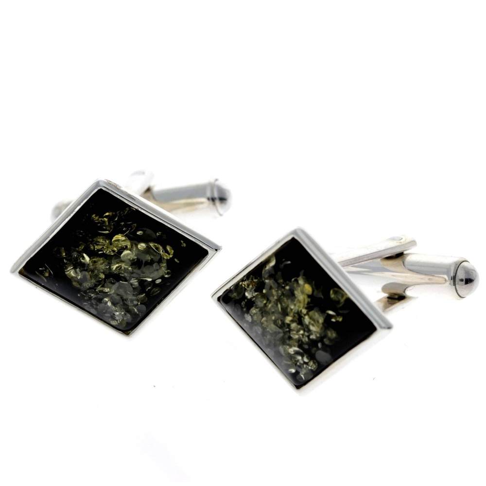 925 Sterling Silver & Baltic Amber Classic Cufflinks - AAC007