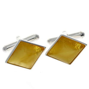 925 Sterling Silver & Baltic Amber Classic Cufflinks - AAC007