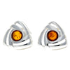 Load image into Gallery viewer, 925 Sterling Silver &amp; Baltic Amber Triangle Modern Earrings - GL032