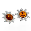 Load image into Gallery viewer, 925 Sterling Silver &amp; Baltic Amber Sun / Star Earrings - GL177